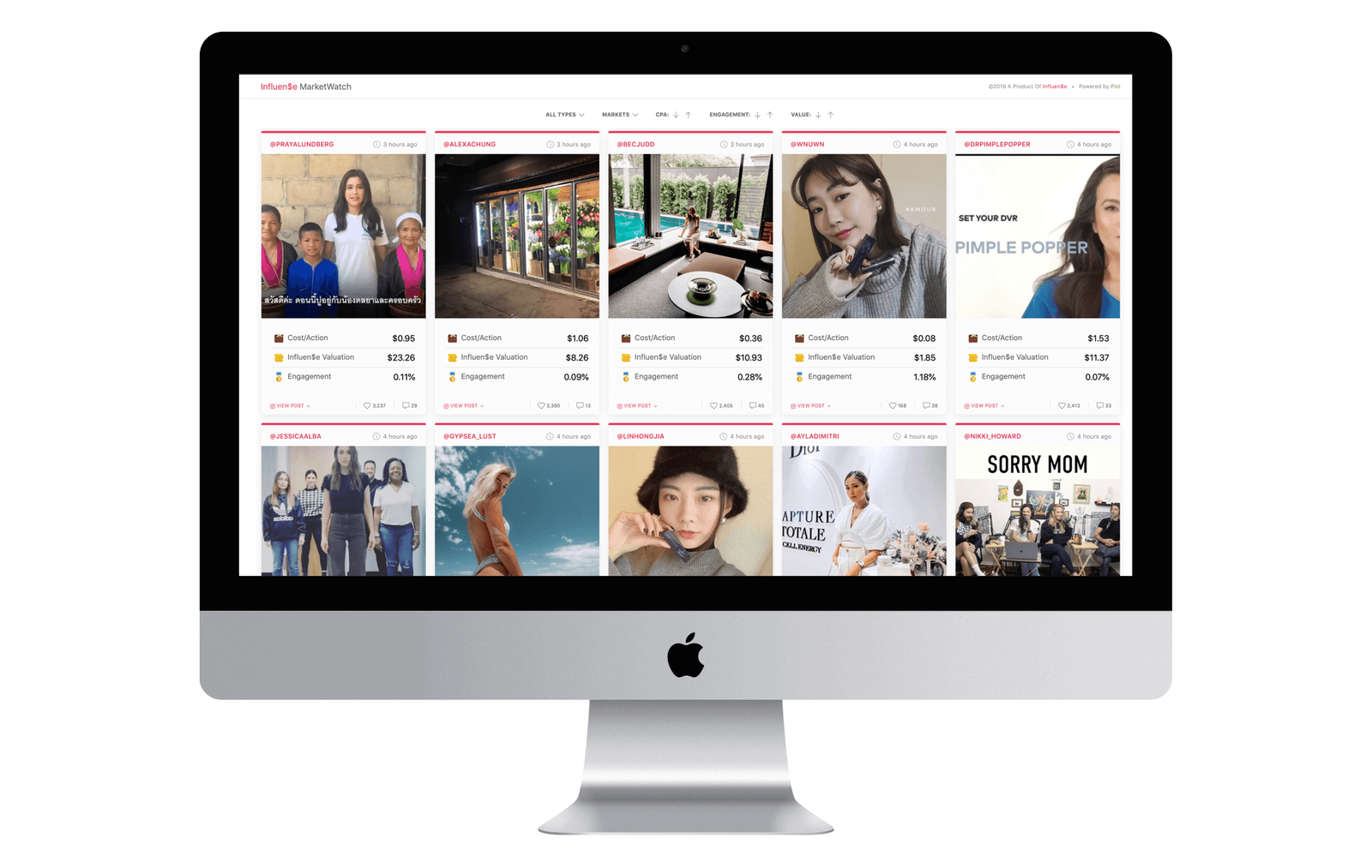 Case - influense - marketwatch desktop