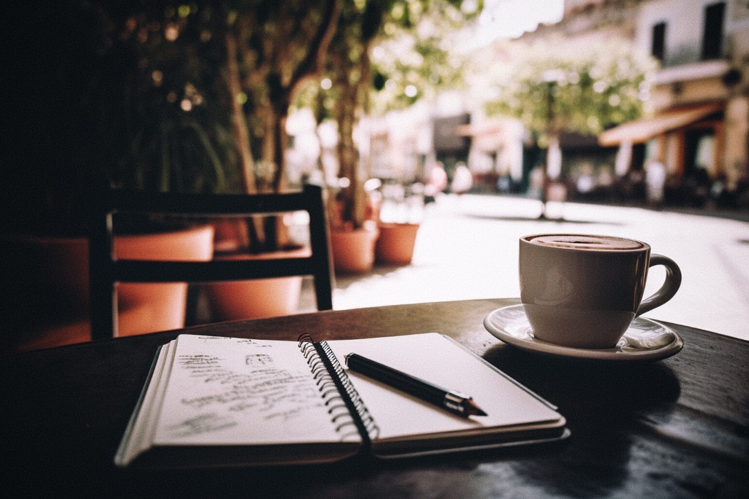 Coffee and notebok